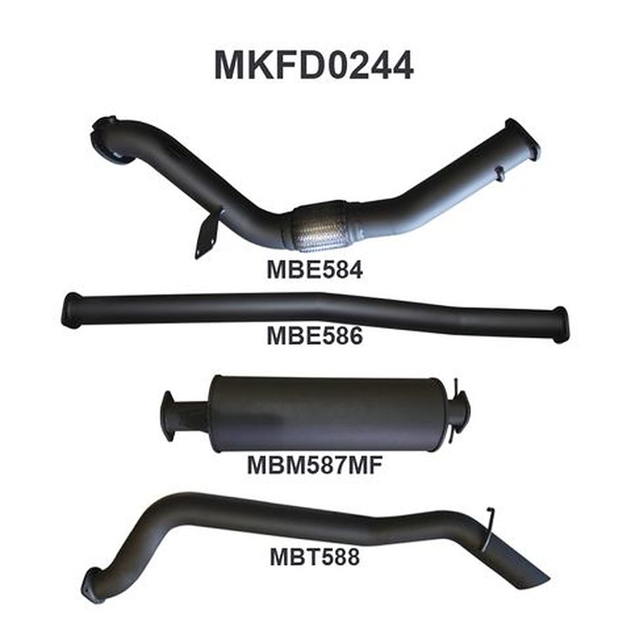 Manta Aluminised Steel 3.0" without Cat full-system (quiet) for Ford Ranger PX Dual Cab 2.2 Litre CRD October 2011-September 2016 Ford Ranger - Image 1