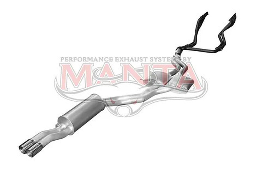 Manta Aluminised Steel 2.5" Dual Full System With Extractors (quiet) for Holden Commodore VP, VR, VS 5.0L V8 Sedan, Independent Rear Suspension, with Single Cat - Image 2