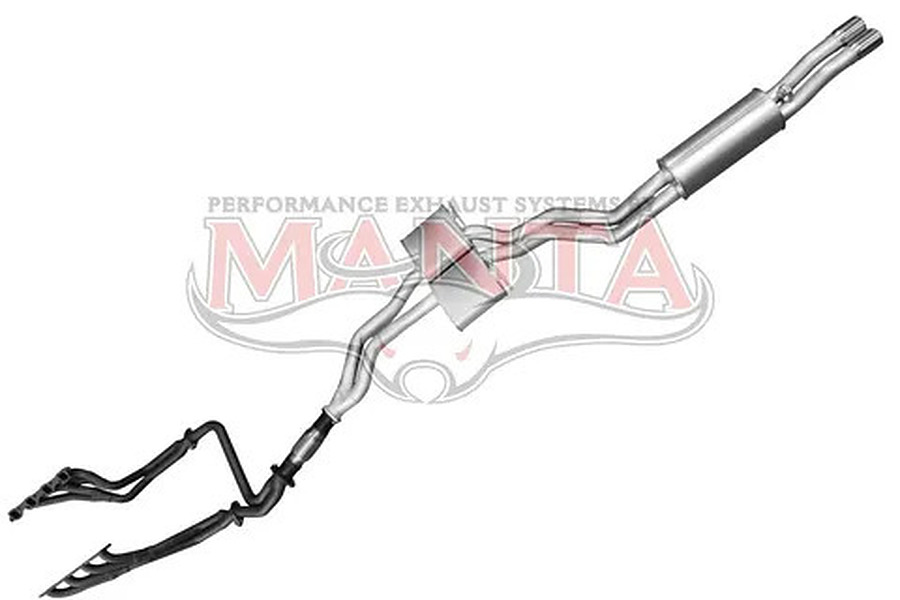 Manta Aluminised Steel 2.5" Dual Full System With Extractors (quiet) for Holden Commodore VP, VR, VS 5.0L V8 Sedan, Independent Rear Suspension, with Single Cat - Image 1