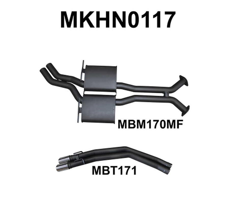 Manta Aluminised Steel 2.5" Dual Cat-Back (loud) for Holden Commodore VT, VX, VY, VZ 5.7L, 6.0 Litre V8 Sedan (inc. VT and VX HSV) - Image 1
