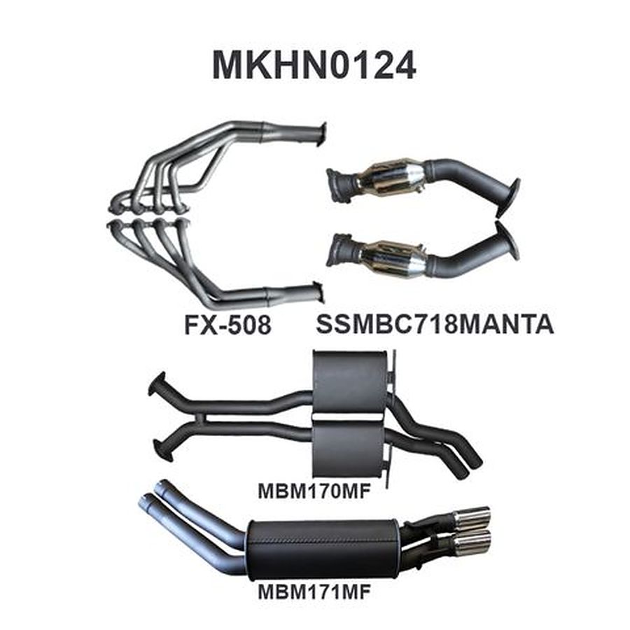 Manta Aluminised Steel 2.5" Dual Full System With Extractors (quiet) for Holden Commodore VT, VX, VY, VZ 5.7L, 6.0 Litre V8 Sedan (inc. VT and VX HSV) - Image 1