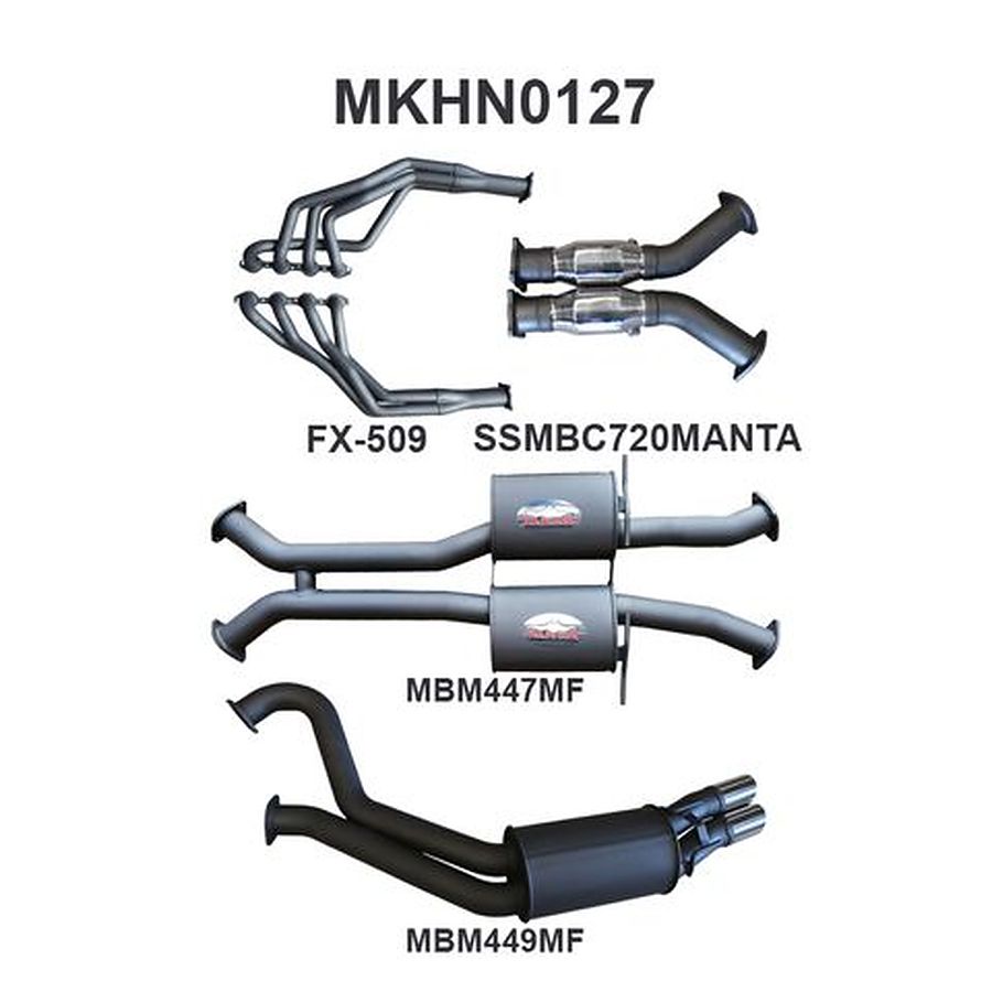 Manta Aluminised Steel 3.0" Dual Full System With Extractors (quiet) for Holden Commodore VT, VX, VY, VZ 5.7L, 6.0 Litre V8 Sedan (inc. VT and VX HSV) - Image 1