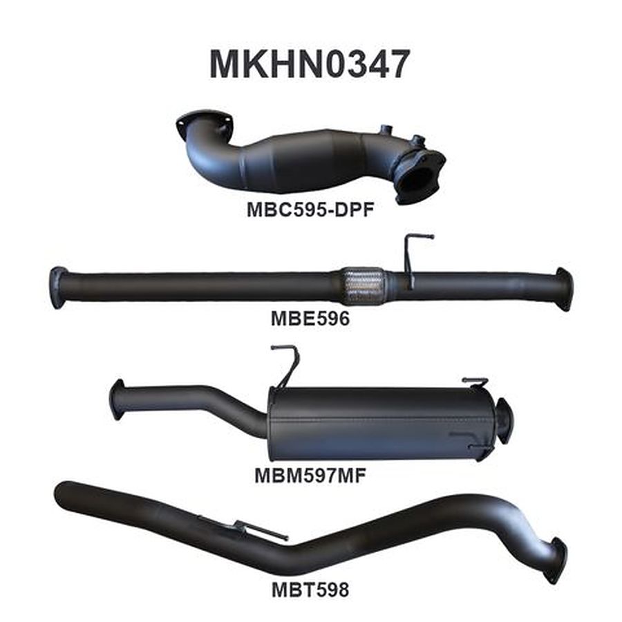 Manta Aluminised Steel 3.0" Turbo Back DPF Delete (remap required) with Cat and Muffler (quiet) for Holden Colorado RG 2.8L Ute August 2016-on - Image 1