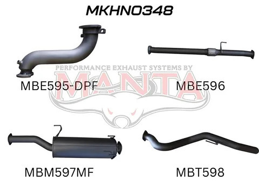 Manta Aluminised Steel Turbo Back DPF Delete (remap required) without Cat with Muffler (quiet) for Holden Colorado RG 2.8L Ute August 2016-on - Image 1