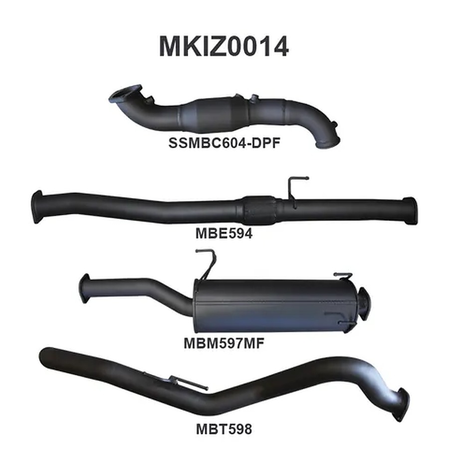 Manta Aluminised Steel 3.0" Single Turbo Back DPF Delete with Cat (remap required) (quiet) for D-Max 3.0L CRD - Image 1