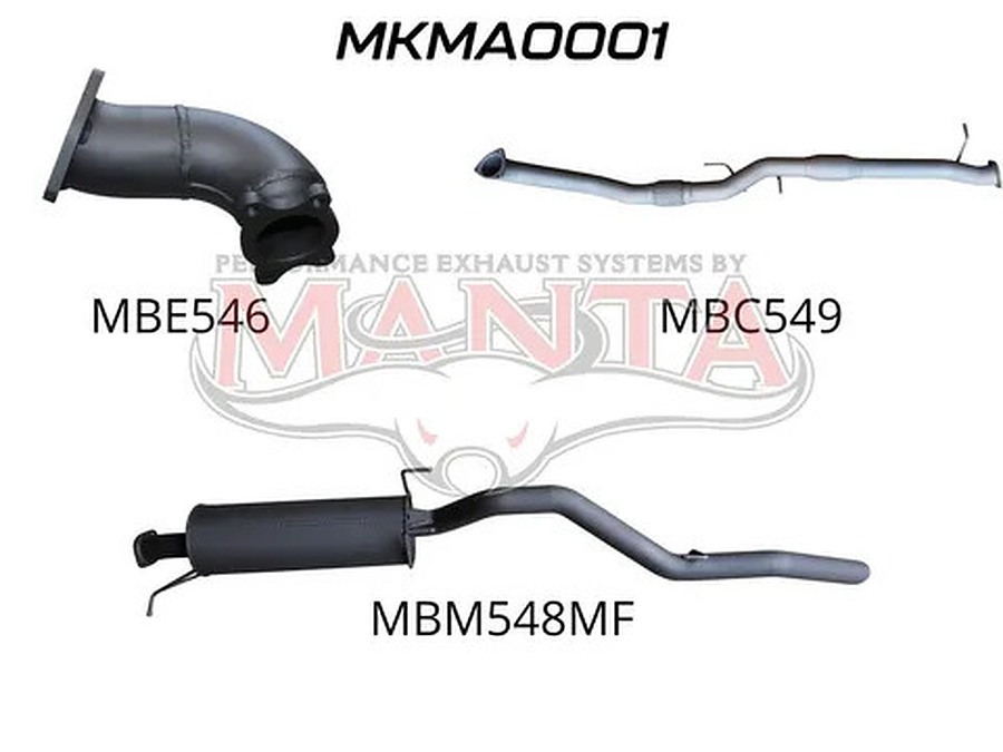 Manta Aluminised Steel 3.0" with Cat full-system (medium) for Mazda BT50 3.0L CRD Manual, 2006 - 2011 - Image 1