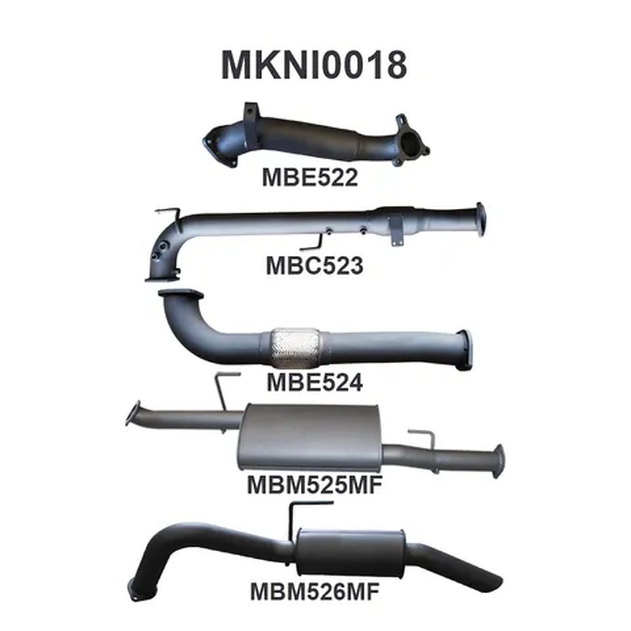 Manta Aluminised Steel 3.0" with cat-only full-system (quiet) for Nissan Navara D40 2.5 Litre Turbo Diesel SPANISH BUILT Automatic (with DPF) April 2007 - 2015 - Image 1