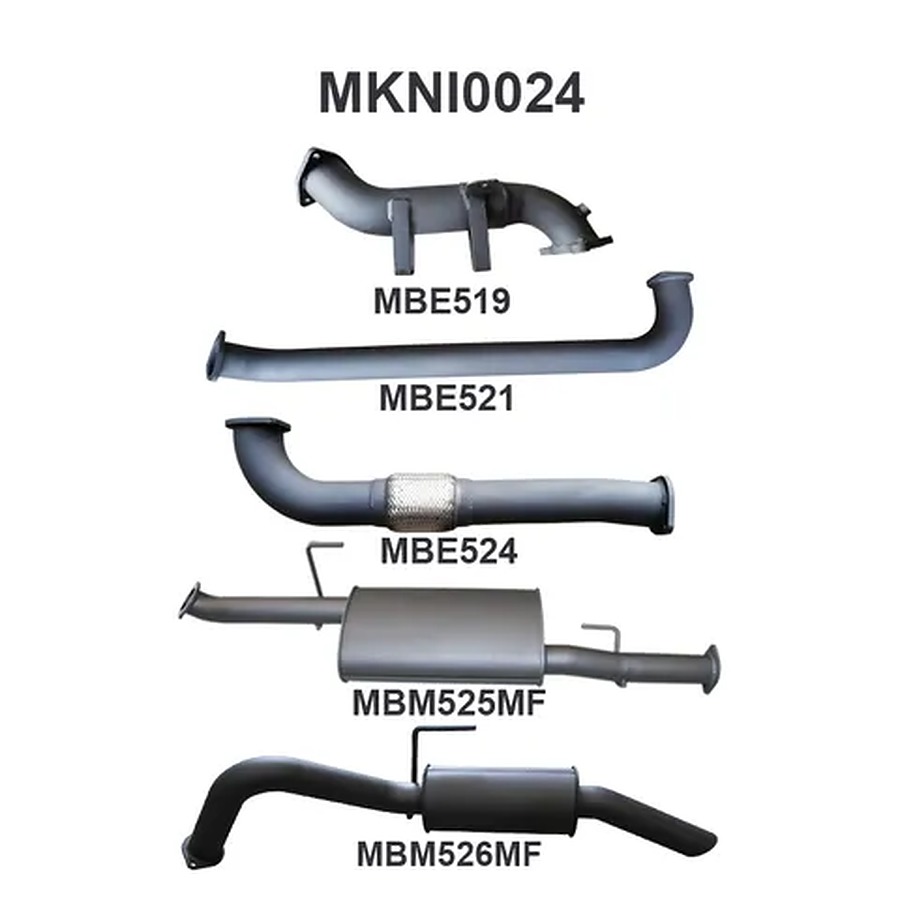 Manta Aluminised Steel 3.0" without Cat full-system (quiet) for Nissan Navara D40 2.5 Litre Turbo Diesel SPANISH BUILT Manual and Auto (without DPF) April 2007 - 2015 - Image 1