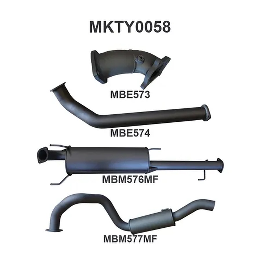 Manta Aluminised Steel 3.0" without Cat full-system (quiet) for Toyota Prado KZJ120R 3.0L 1KZ Turbo Diesel February 2003 - August 2007 - Image 1