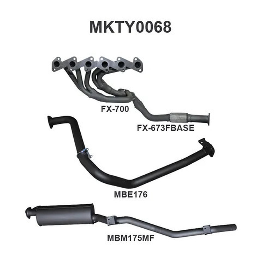 Manta Aluminised Steel 2.5" Single Full System With Extractors (quiet) for Toyota Landcruiser HZJ75, HZJ78 4.2 Litre 1HZ Diesel Ute and Troop Carrier - Image 4