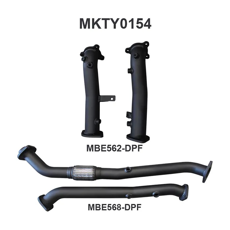 Manta Aluminised Steel 2.5" Dual dpf-delete-only-without-cats-bolts-to-factory-exhaust (quiet) for Toyota Landcruiser VDJ200 4.5 Litre V8 Twin Turbo Diesel Wagon (with DPF) 2015 on - Image 1