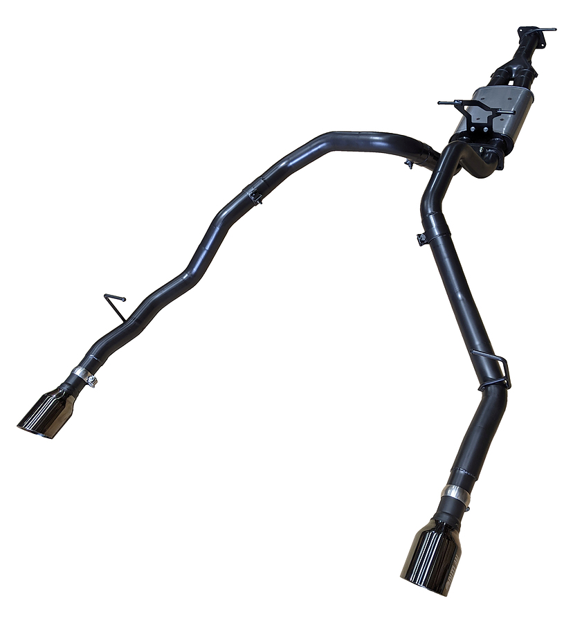 RAM DT 1500 CATBACK TWIN EXHAUST SYSTEM WITH BLACK CHROME BRANDED TIPS - Image 2