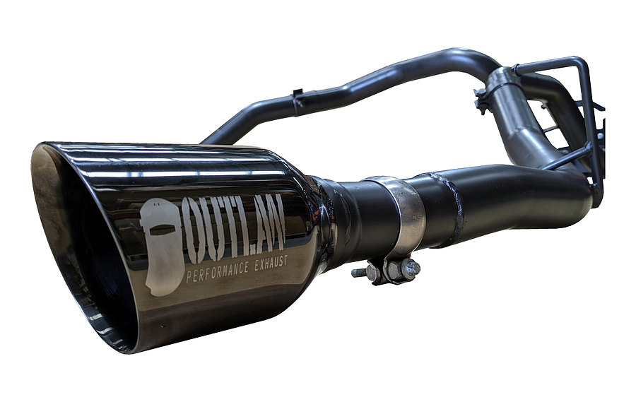 RAM DT 1500 CATBACK TWIN EXHAUST SYSTEM WITH BLACK CHROME BRANDED TIPS - Image 3
