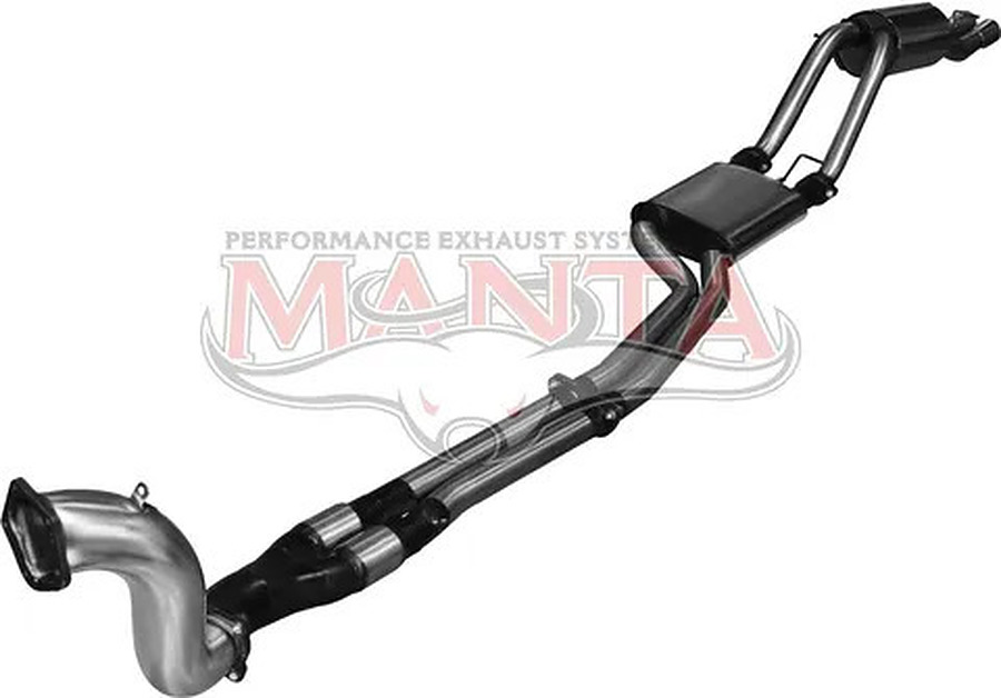 Manta Stainless Steel 2.5" Dual full-system-turbo-back (medium) for Ford Falcon BA, BF Turbo 4.0 Litre 6 Cylinder Ute (all models inc. XR6) - Image 1