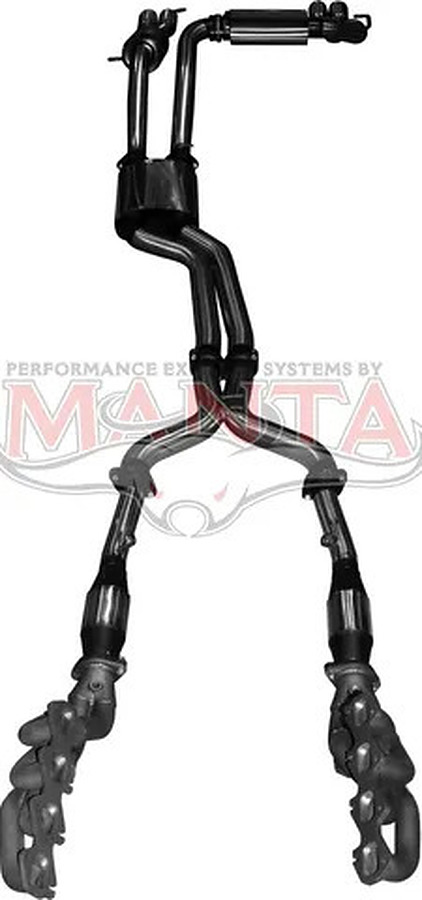 Manta Stainless Steel 3.0" Dual Full System With Extractors in Mild Steel (medium) for Ford Falcon BA, BF 5.4 Litre BOSS 4 Valve V8 Ute (Including XR8, FPV models) . Optional exhaust exit out both driver and passenger side. - Image 3