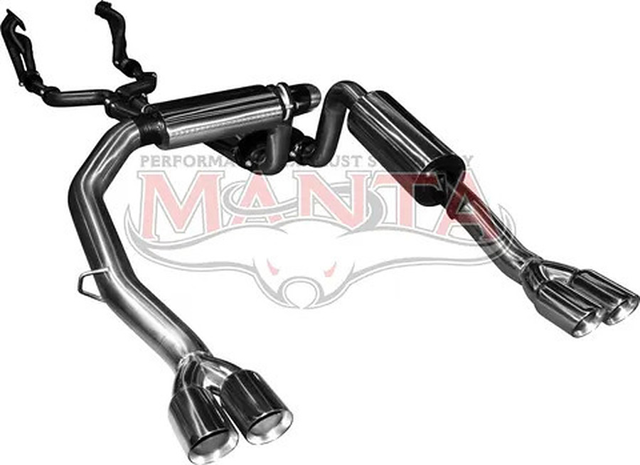 Manta Stainless Steel 3.0" Dual Full System With Extractors in Mild Steel (medium) for Ford Falcon FG FPV 5.0L Supercharged V8 Ute (all models) . Optional exhaust exit out both driver and passenger side. - Image 4