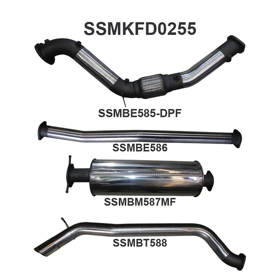 Manta Stainless Steel 3.0" without Cat turbo-back-dpf-delete (quiet) for Ford Ranger PXII Dual Cab 3.2 Litre CRD October 2016 #8211; Current (with DPF) - Image 1