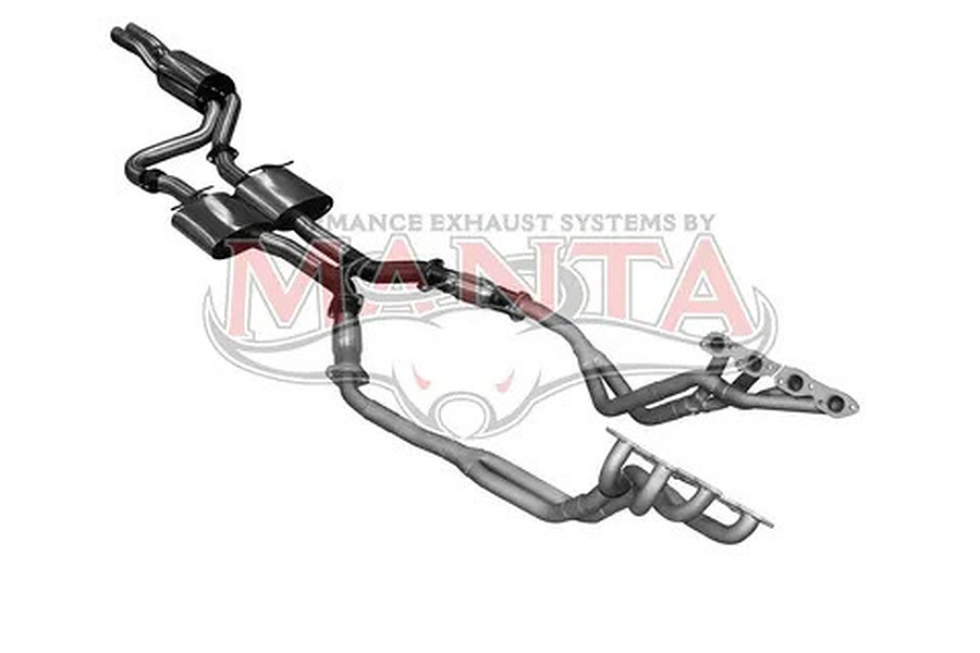 Manta Stainless Steel 3.0" Dual Full System With Extractors in Mild Steel (quiet) for Holden Commodore VP, VR, VS 5.0L, HSV 5.7 Litre V8 Sedan, Independent Rear Suspension, with twin Cat Setup - Image 3