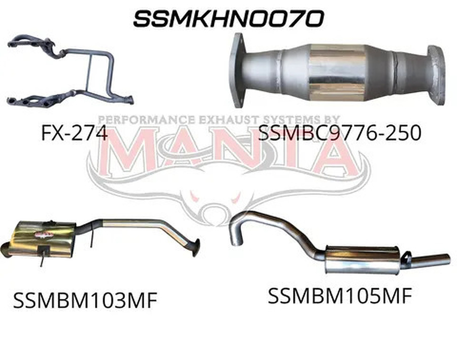 Manta Stainless Steel 2.5" Single Full System With Extractors in Mild Steel (quiet) for Holden Commodore VG, VN, VP, VR 3.8 Litre V6 Ute and Wagon, Live Axle - Image 1