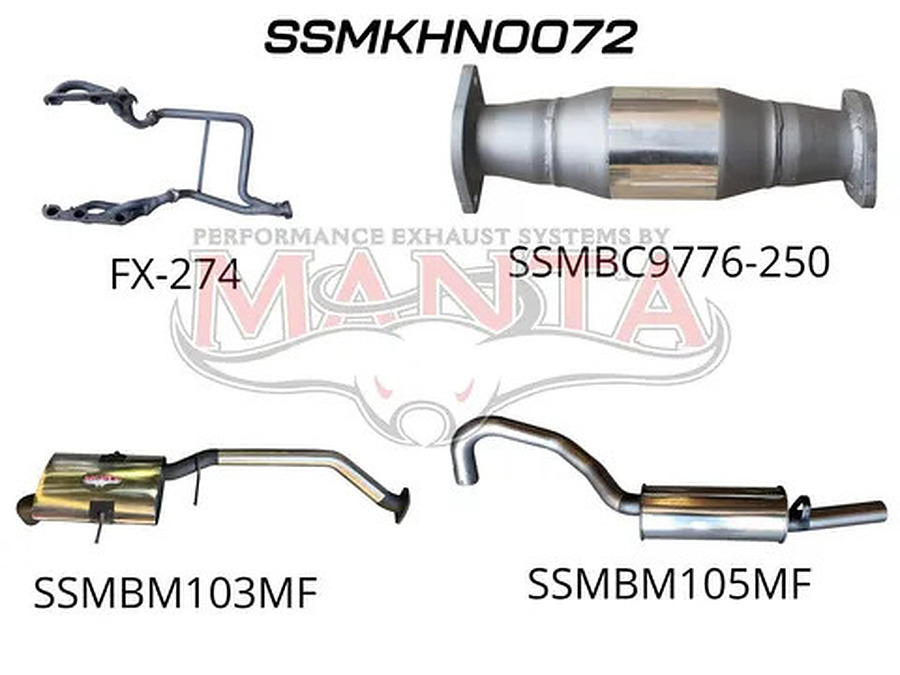 Manta Stainless Steel 2.5" Single Full System With Extractors in Mild Steel (medium) for Holden Commodore VG, VN, VP, VR 3.8 Litre V6 Ute and Wagon, Live Axle - Image 1