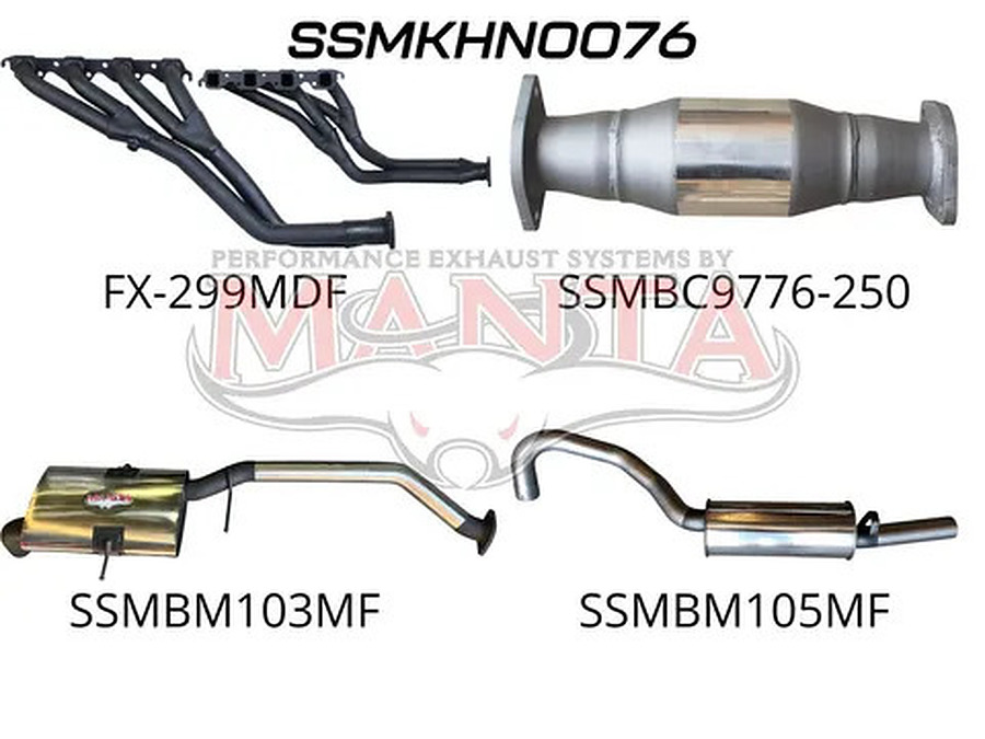 Manta Stainless Steel 2.5" Single Full System With Extractors in Mild Steel (quiet) for Holden Commodore VG, VN, VP, VR VS 5.0L V8 Ute and Wagon, Live Axle - Image 1