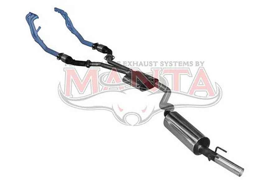 Manta Stainless Steel 2.5" Single Full System With Extractors in Mild Steel (quiet) for Holden Commodore VT, VU, VX, VY 3.8 Litre V6 Supercharged Sedan - Image 2