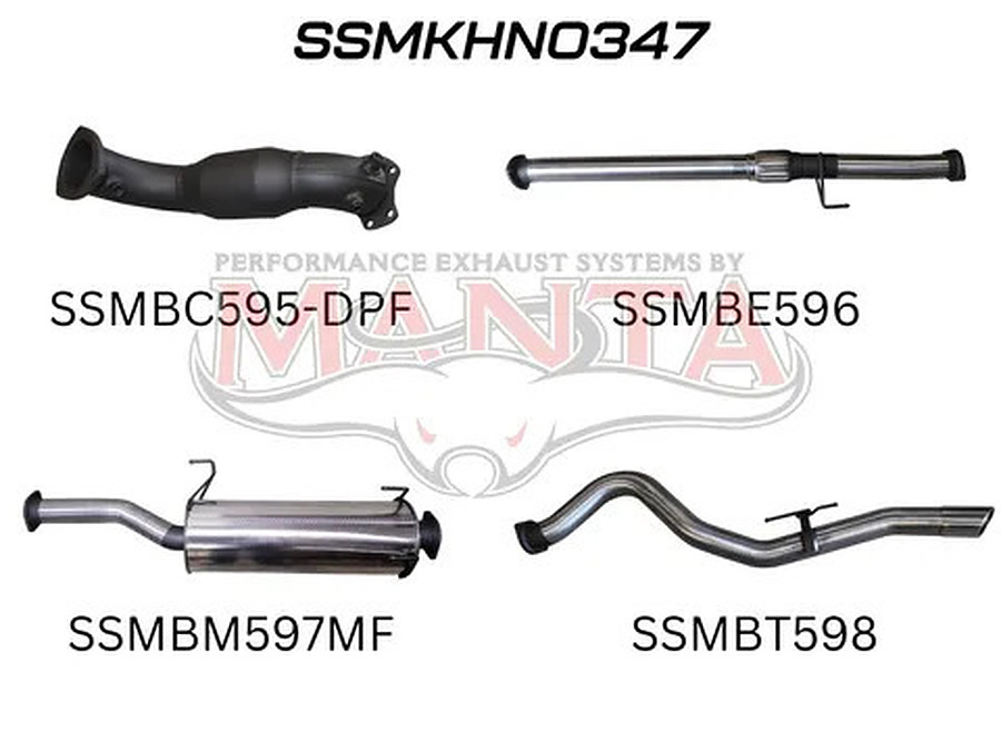 Manta Stainless Steel 3.0" Turbo Back DPF Delete (remap required) with Cat and Muffler (quiet) for Holden Colorado RG 2.8L Ute August 2016-on - Image 1
