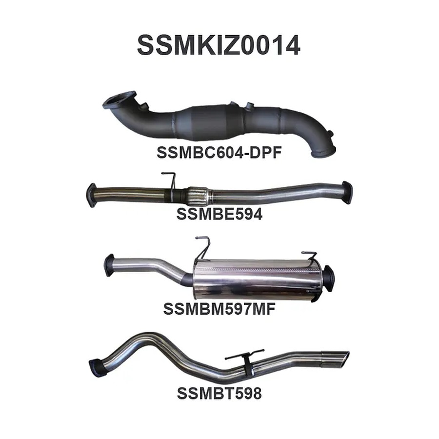 Manta Stainless Steel 3.0" Single Turbo Back DPF Delete with Cat (remap required) (quiet) for D-Max 3.0L CRD - Image 1