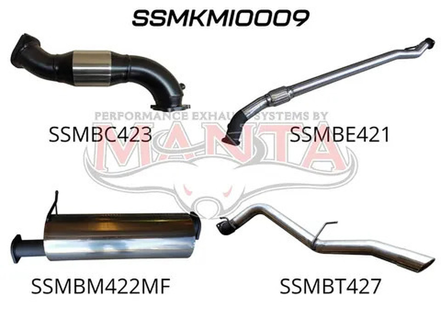 Manta Stainless Steel 3.0" with Cat full-system (medium) for Mitsubishi Triton ML, MN 2.5 Litre CRD, 2008 - 2015 - Image 1