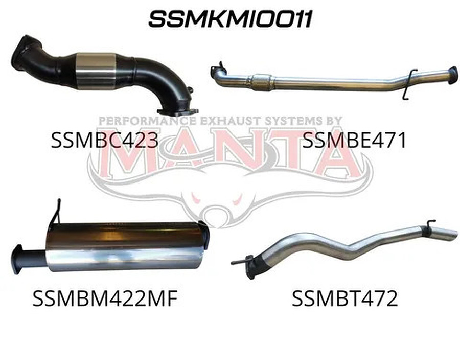 Manta Stainless Steel 3.0" with Cat full-system (medium) for Mitsubishi Challenger PB 2.5 Litre CRD, 2009 - 2015 - Image 1
