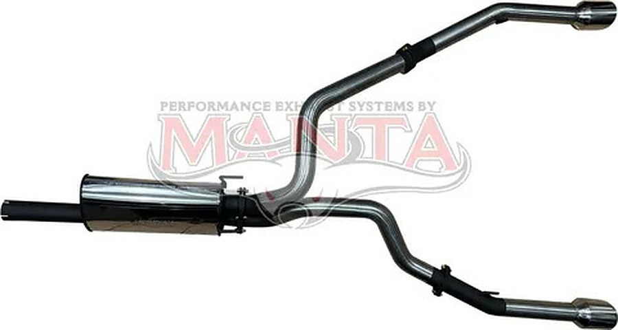 DS RAM1500 5.7L V8 3IN SINGLE INTO TWIN, FACTORY CAT BACK EXHAUST, WITH 5IN CHROME TIPS - Image 1