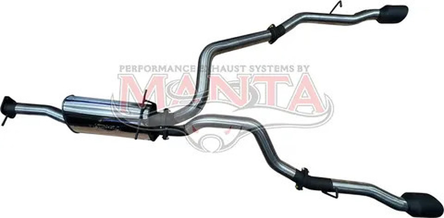 DT RAM1500 5.7L V8 3IN SINGLE INTO TWIN, FACTORY CAT BACK EXHAUST, WITH 5IN BLACK TIPS - Image 1