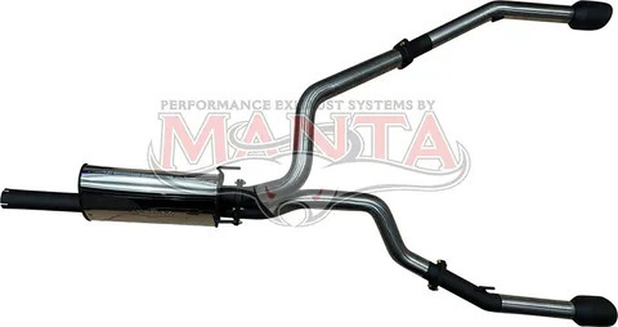 RAM 1500 DS 5.7L V8 3IN SINGLE INTO TWIN, FACTORY CAT BACK EXHAUST, WITH 5IN BLACK TIPS - Image 1