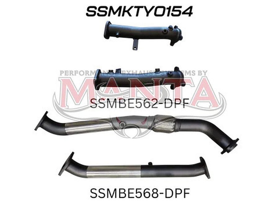 Manta Stainless Steel 2.5" Dual dpf-delete-only-without-cats-bolts-to-factory-exhaust (quiet) for Toyota Landcruiser VDJ200 4.5 Litre V8 Twin Turbo Diesel Wagon (with DPF) 2015 on - Image 1