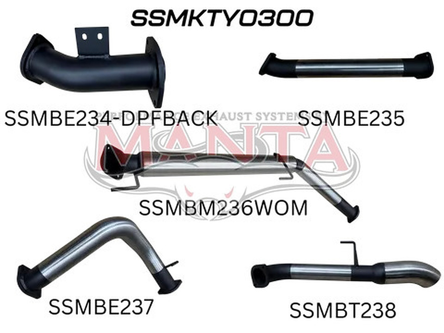 TOYOTA LANDCRUISER 300 SERIES V6 3IN DPF BACK SYSTEM WITH CHROME 4IN TIP, WITHOUT MUFFLERS - Image 2