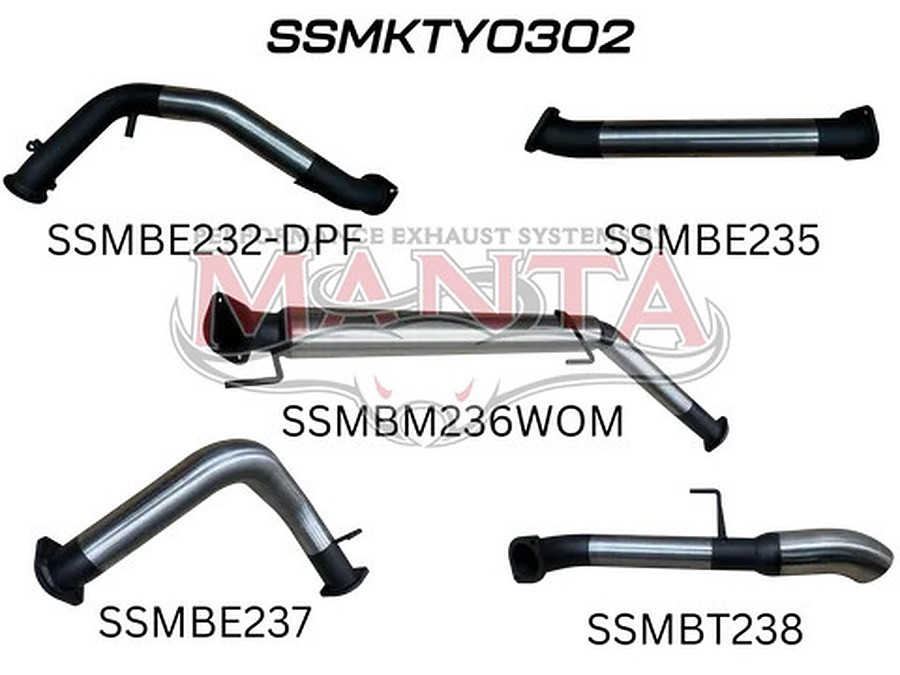 TOYOTA LANDCRUISER 300 SERIES V6 3IN TURBO BACK SYSTEM WITH CHROME 4IN TIP, WITHOUT CAT - Image 1