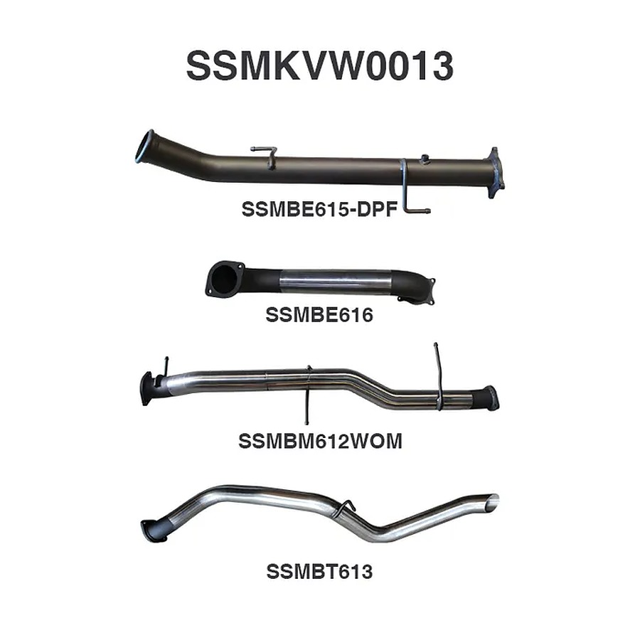 Manta Stainless Steel 30 single dump pipe back dpf delete remap required without muffler extended tailpipe volkswagen amarok tdi550 tdi580 2h v6 30l turbo ute 2017 - Image 1
