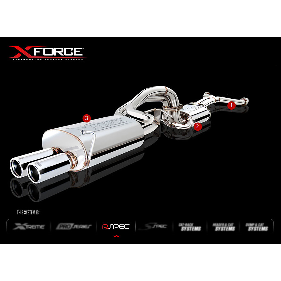 XFORCE Ford Falcon BA-BF Twin 2.5" Cat-Back With Big Oval Muffler Raw 409 Stainless Steel - Image 1