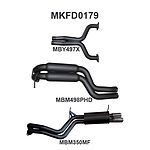 more on Manta Aluminised Steel 2.5" Dual Cat-Back (medium) for Ford Falcon FG 5.4 Litre XR8 V8 Sedan (not including FPV models) . Exhaust exit out  driver's side only.