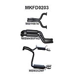 more on Manta Aluminised Steel 2.5" Dual Cat-Back (medium) for Ford Falcon FG 5.0L Supercharged Coyote/Miami FPV V8 Sedan (All models, inc. GT, GT-P, GT-E) . Exhaust exit out driver and passenger side.