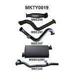 more on Manta Aluminised Steel 3.0" without Cat full-system (quiet) for Toyota Landcruiser VDJ78 4.5 Litre V8 Turbo Diesel Troop Carrier 2007 - 2016 (without DPF)