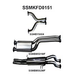 more on Manta Stainless Steel 3.0" Dual Cat-Back (medium) for Ford Falcon BA, BF 5.4 Litre BOSS 4 Valve V8 Ute (Including XR8, FPV models) . Exhaust exit out  driver's side.