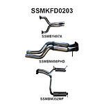 more on Manta Stainless Steel 2.5" Dual Cat-Back (medium) for Ford Falcon FG 5.0L Supercharged Coyote-Miami FPV V8 Sedan (All models, inc. GT, GT-P, GT-E) . Exhaust exit out driver and passenger side.