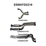 more on Manta Stainless Steel 3.0" Dual Cat-Back (medium) for Ford Falcon FG FPV 5.0L Supercharged V8 Ute (all models) . Exhaust exit out  driver's side.