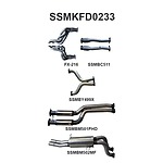more on Manta Medium Stainless Steel Centre hotdogs and rear muffler 3" Dual Exhaust - Full Systems - Including EXT and CATS for Ford Falcon FG 5.0L V8 Ute (driver's side exit) 2009-Current