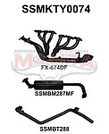 more on Manta Stainless Steel 2.5" Single full-system-with-press-bent mild steel extractors (medium) for Toyota Landcruiser FZJ80 4.5 Litre 1FZ Petrol Wagon