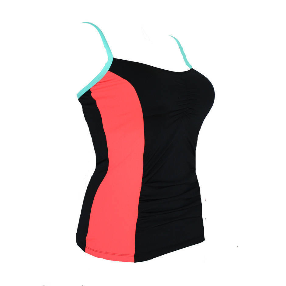 Panelled Tankini Top Coral-Mint CR Mastectomy - Image 3