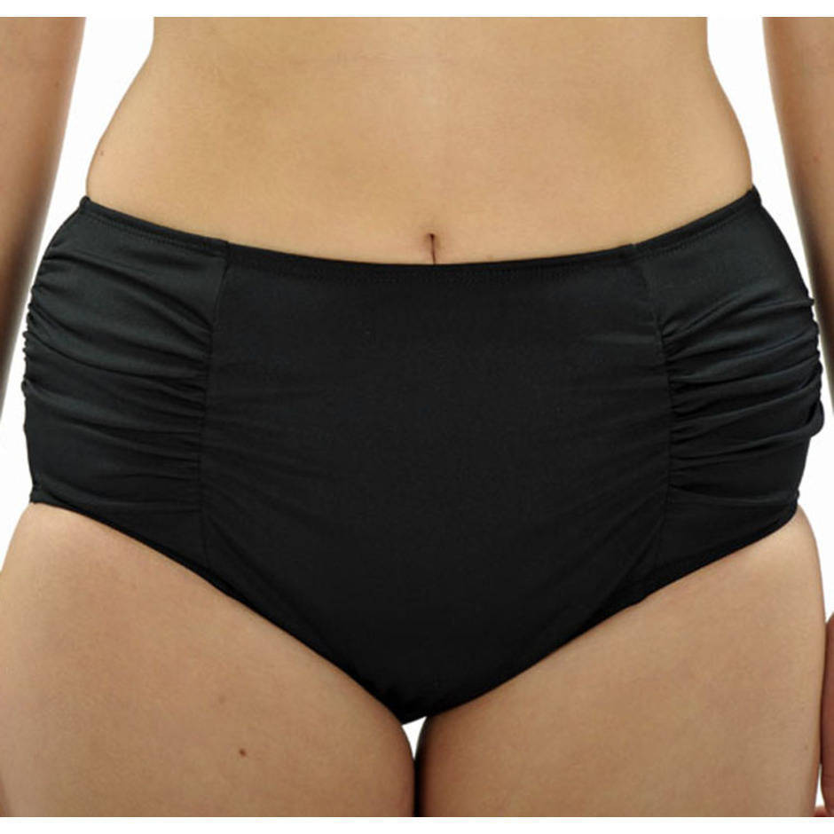 more on Full Briefs with Ruching - Black Chlorine Resistant