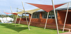 Hyper shade sails for a school