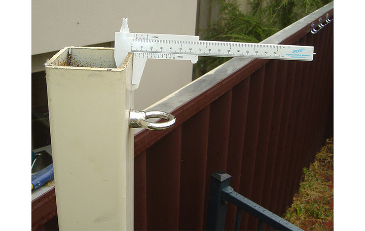 Photograph of The size of the post is engineered according to the local conditions, topography and the size of the sail.